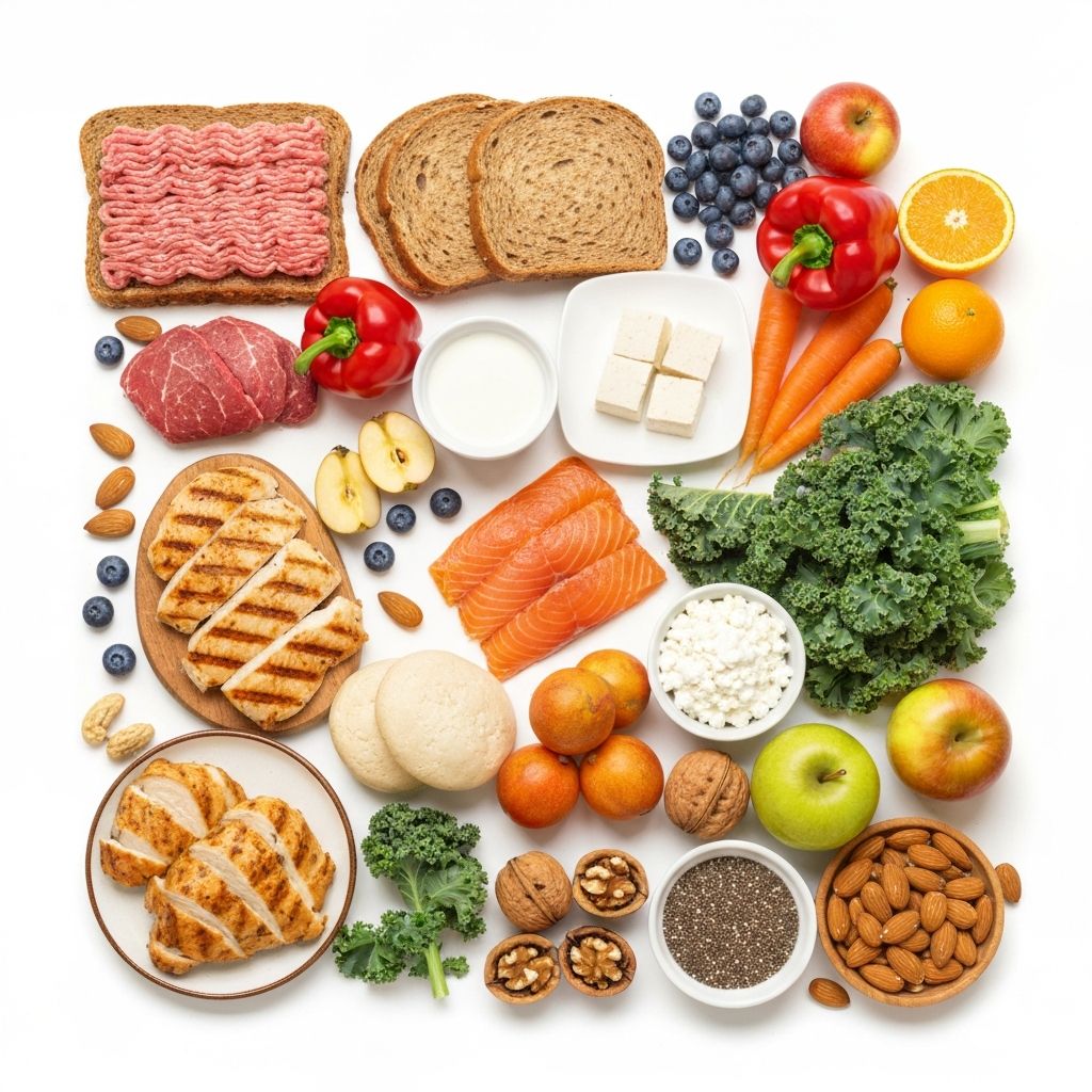 Erilaisia ruoka-aineita